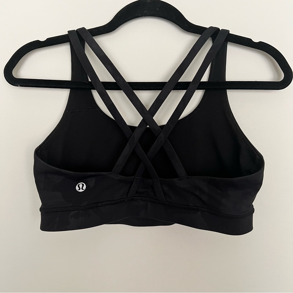 Lululemon energy bra black floral print size 8